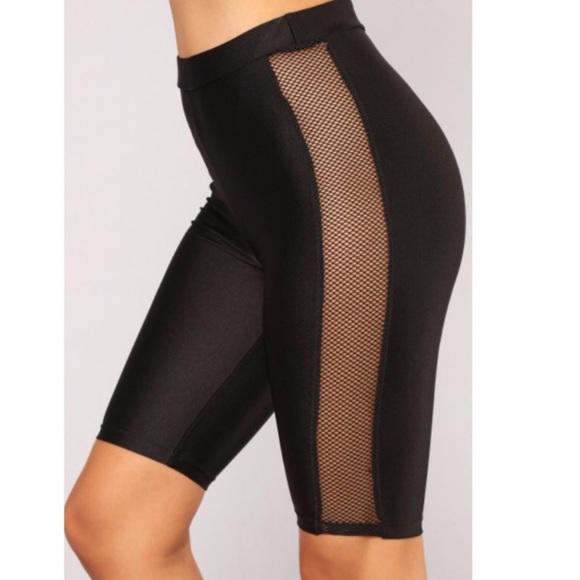 Fashion Nova Pants - Fashion Nova Layla Fishnet Biker Shorts